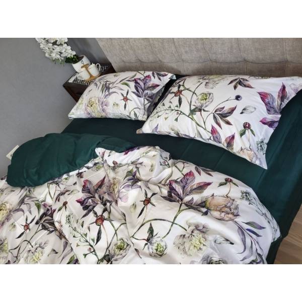 Постільна білизна сатин Premium PEONIES (Півонії) — турецька тканина