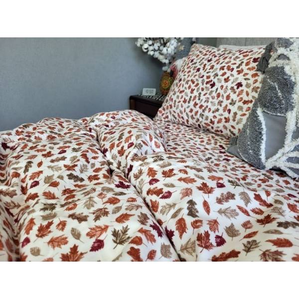 Постільна білизна байкова натуральна - Багряна осінь, Turkish flannel
